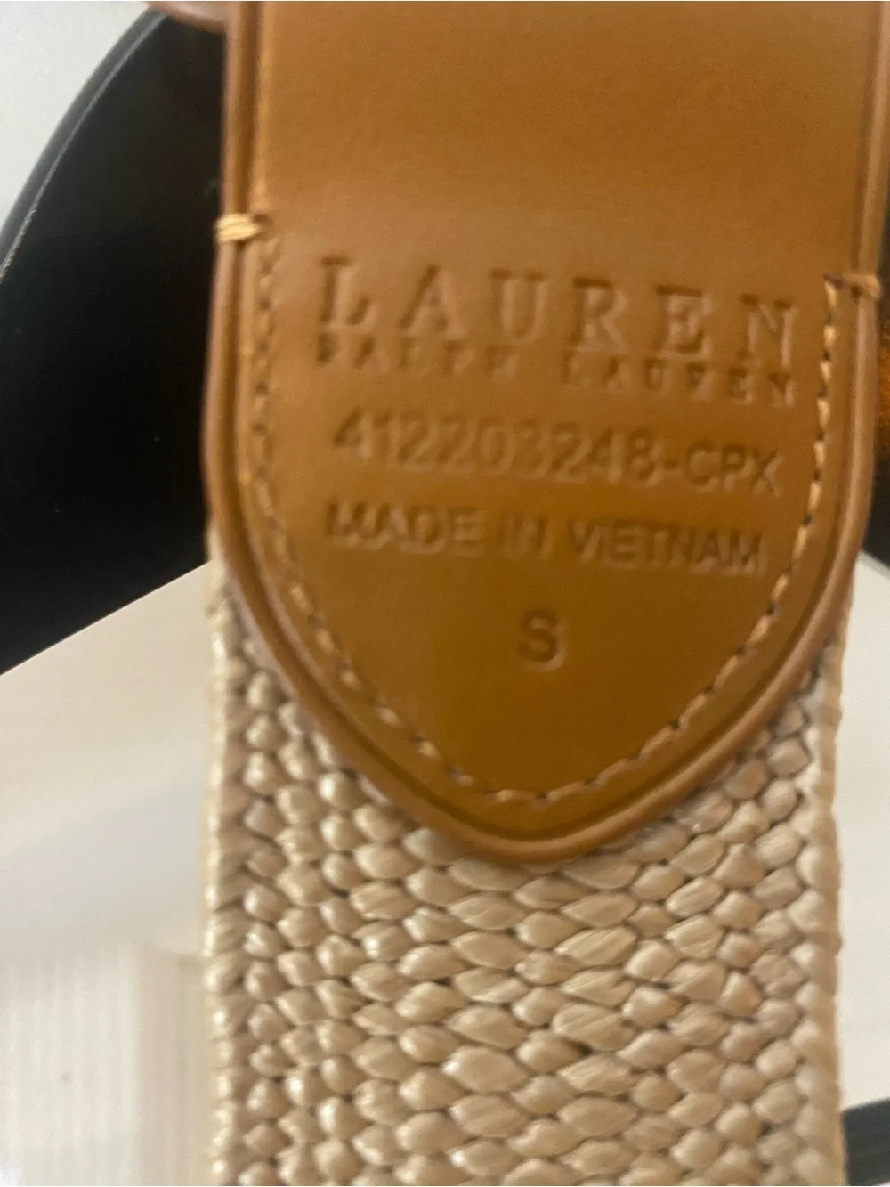 Lauren Ralph Lauren Women’s Tan Woven Belt. Size Small. NWOT.